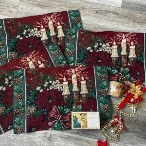 Christmas bundle placemats ribbon door hanger and soap